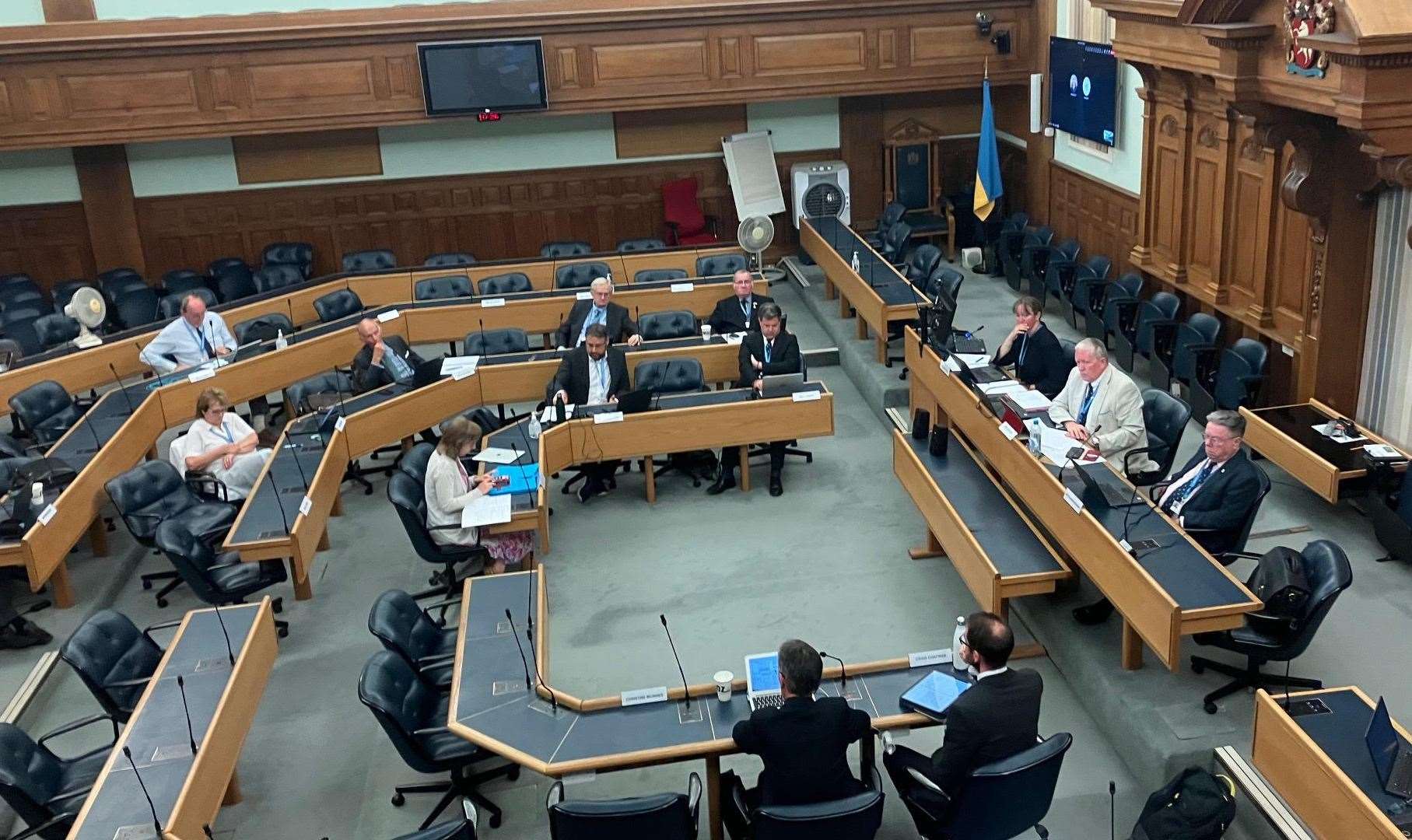 Kent County Council's chamber at County Hall in Maidstone