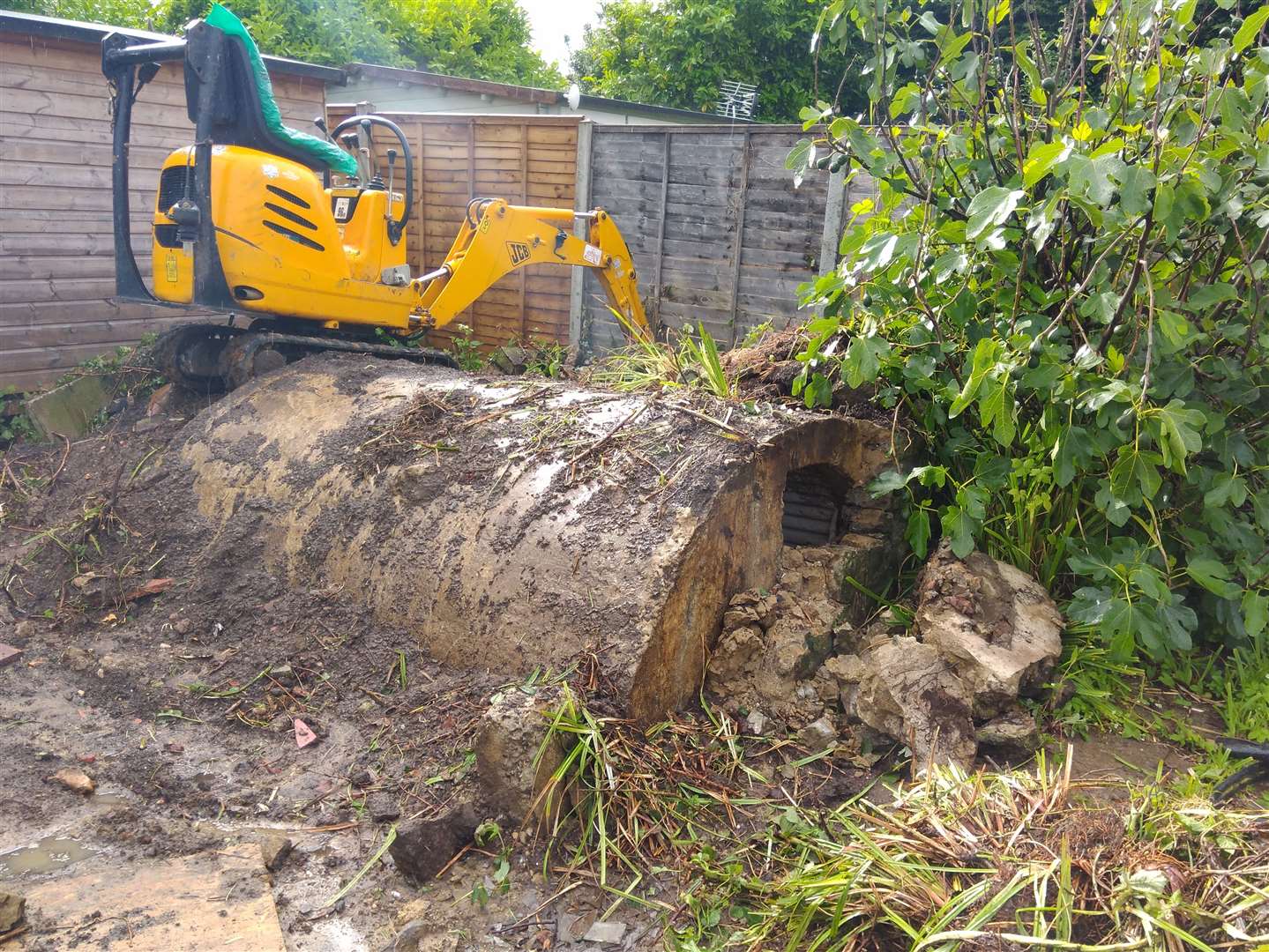 The bunker was uncovered with the help of a mini digger