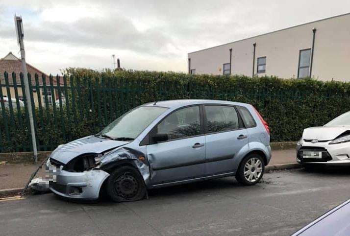 The cars were damaged in Broad Street, Sheerness. Picture: Karon Bell
