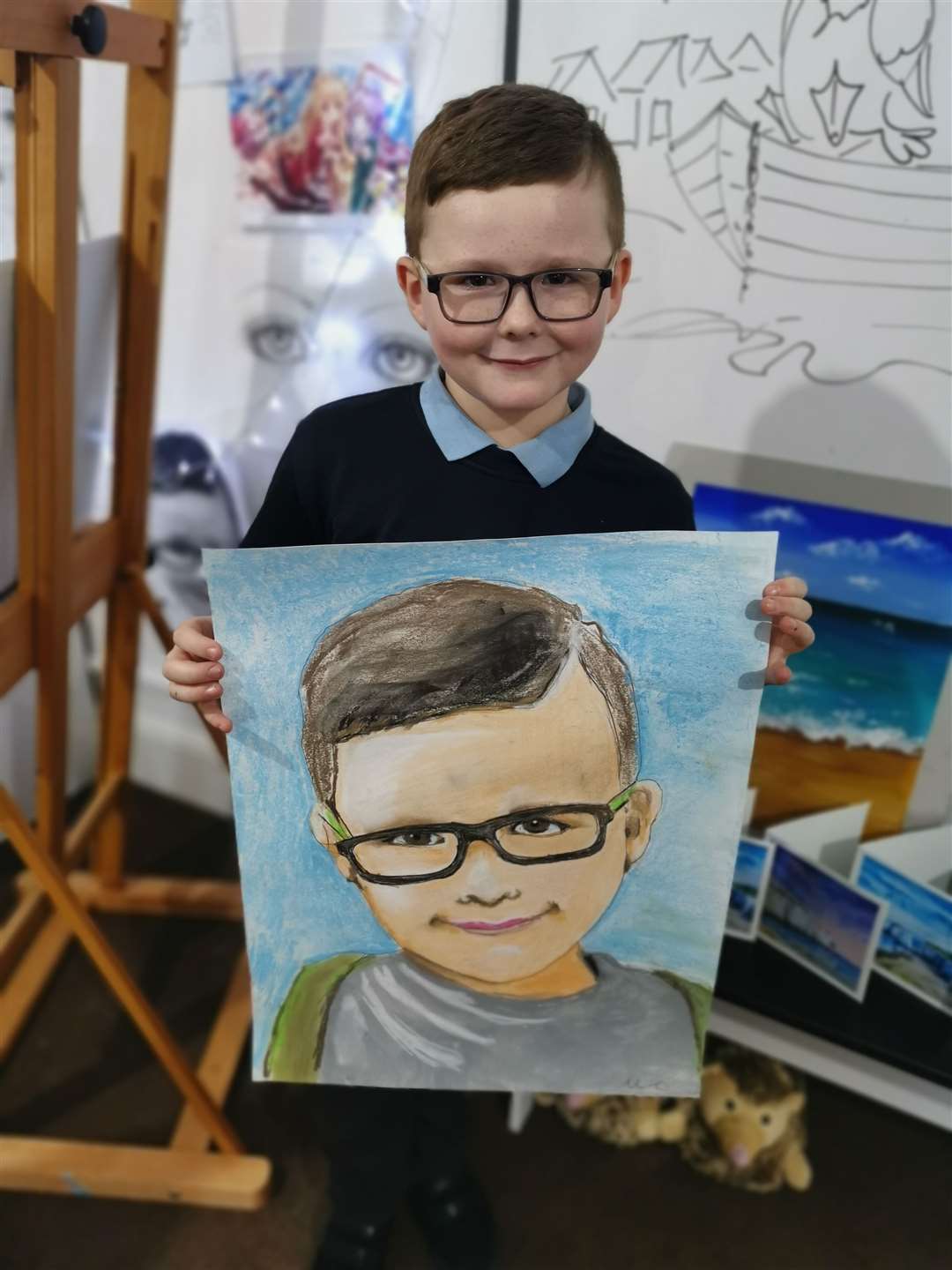 Max with his self portrait