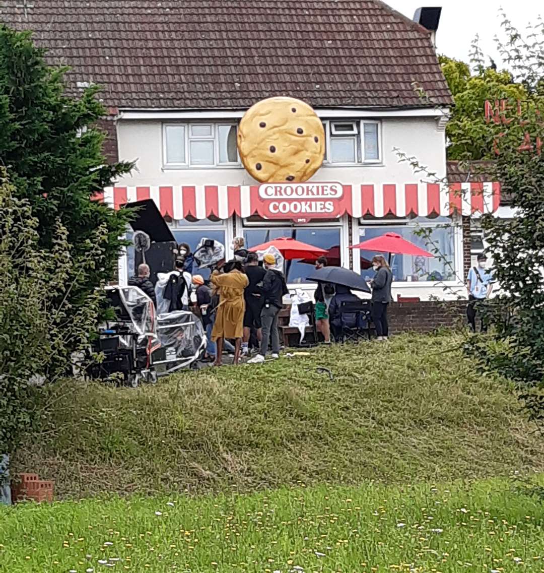 Crews were spotted filming for the new Sky/HBO series at Nell's Cafe, Gravesend last year