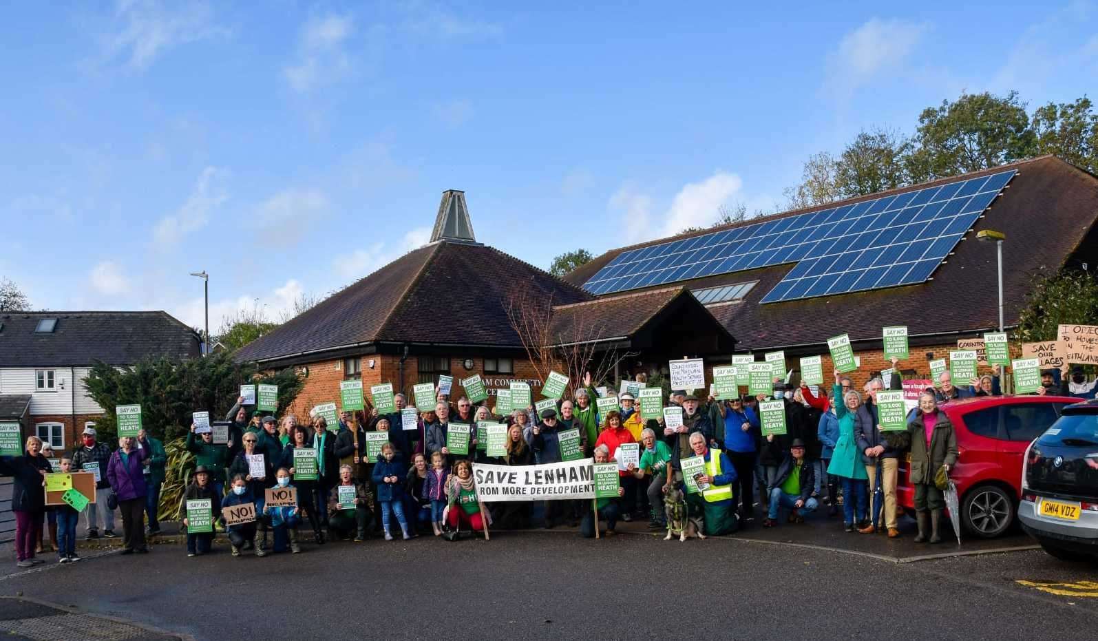 The Heathlands village proposal has sparked large local demonstrations