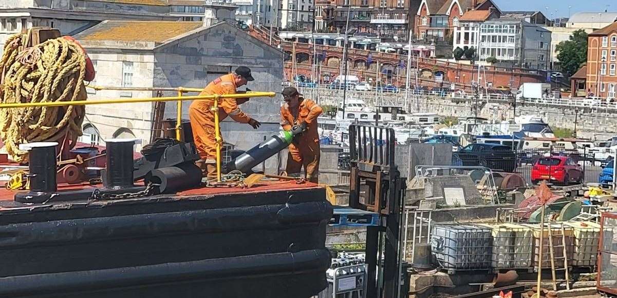 The dangerous scene in Ramsgate was captured by a member of the public. Picture from Health and Safety Executive