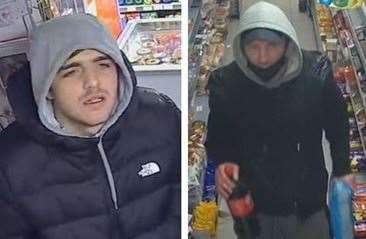 Police want to speak to these two men after a break in on the Isle of Sheppey. Picture: Kent Police