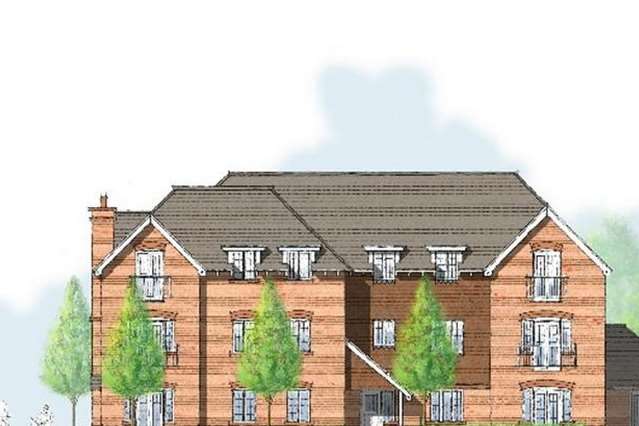 An artist's impression of what a block of flats will look like