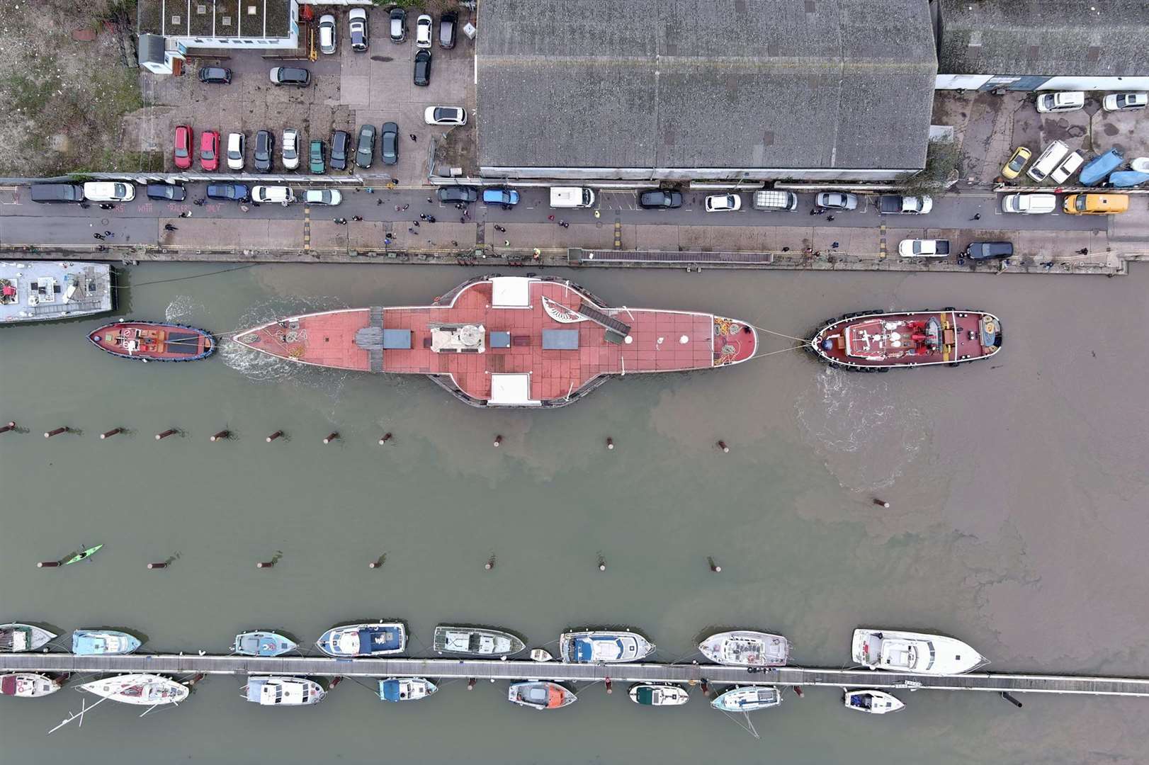 The Medway Queen from above Picture: Geoff Watkins - Aerial Imaging South East