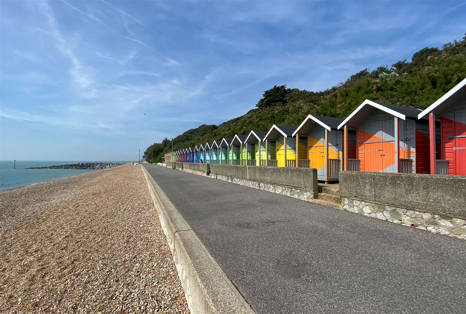 126 beach huts were added on the promenade between Folkestone and Sandgate in 2021