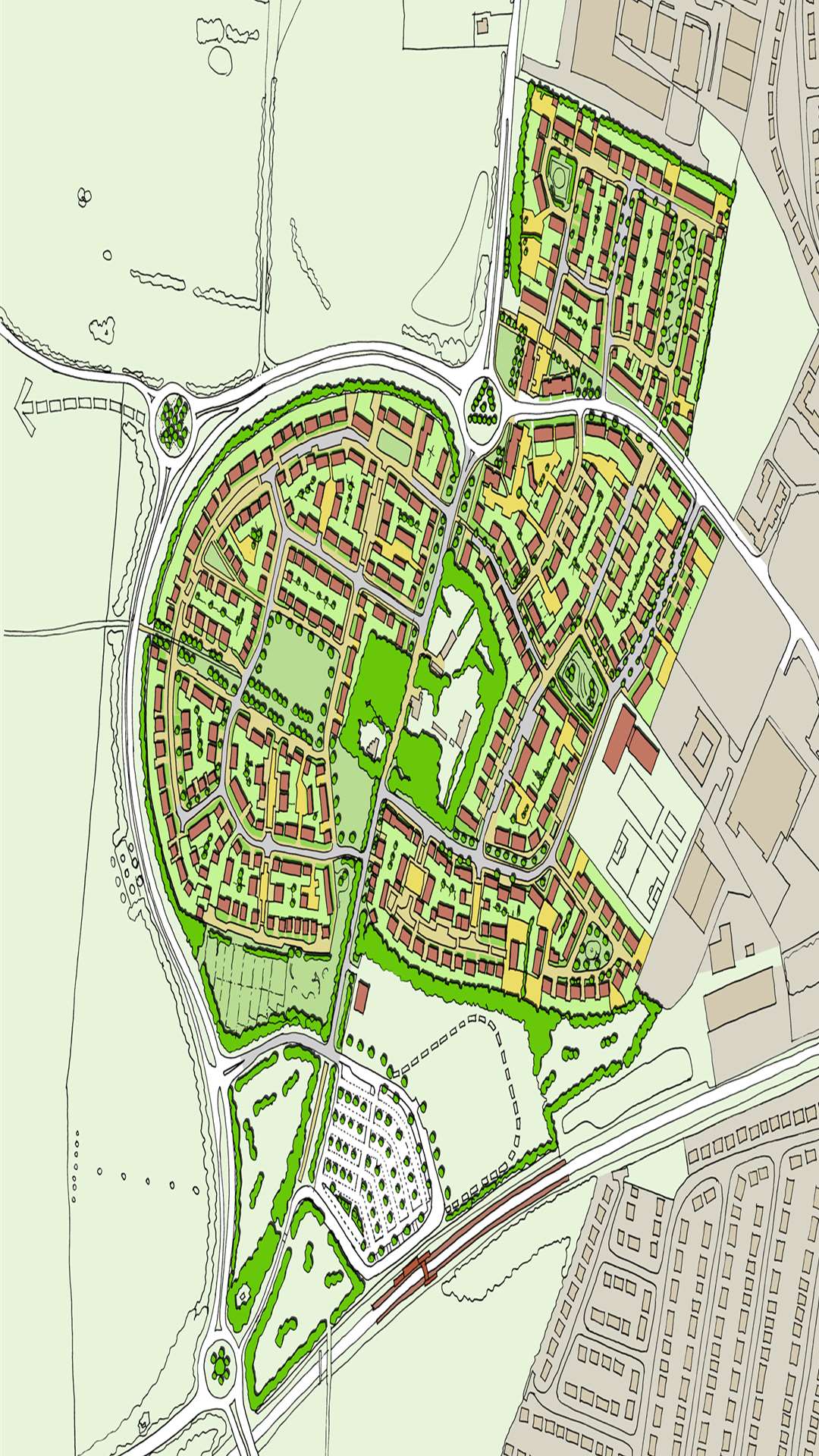 The master plan for the proposed Manston Green development