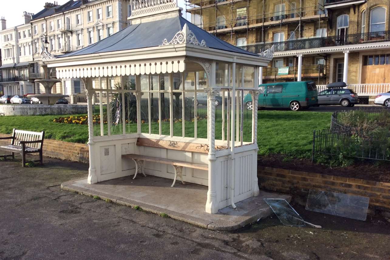 The Edwardian shelters on Ramsgate seafront have been vandalised once again