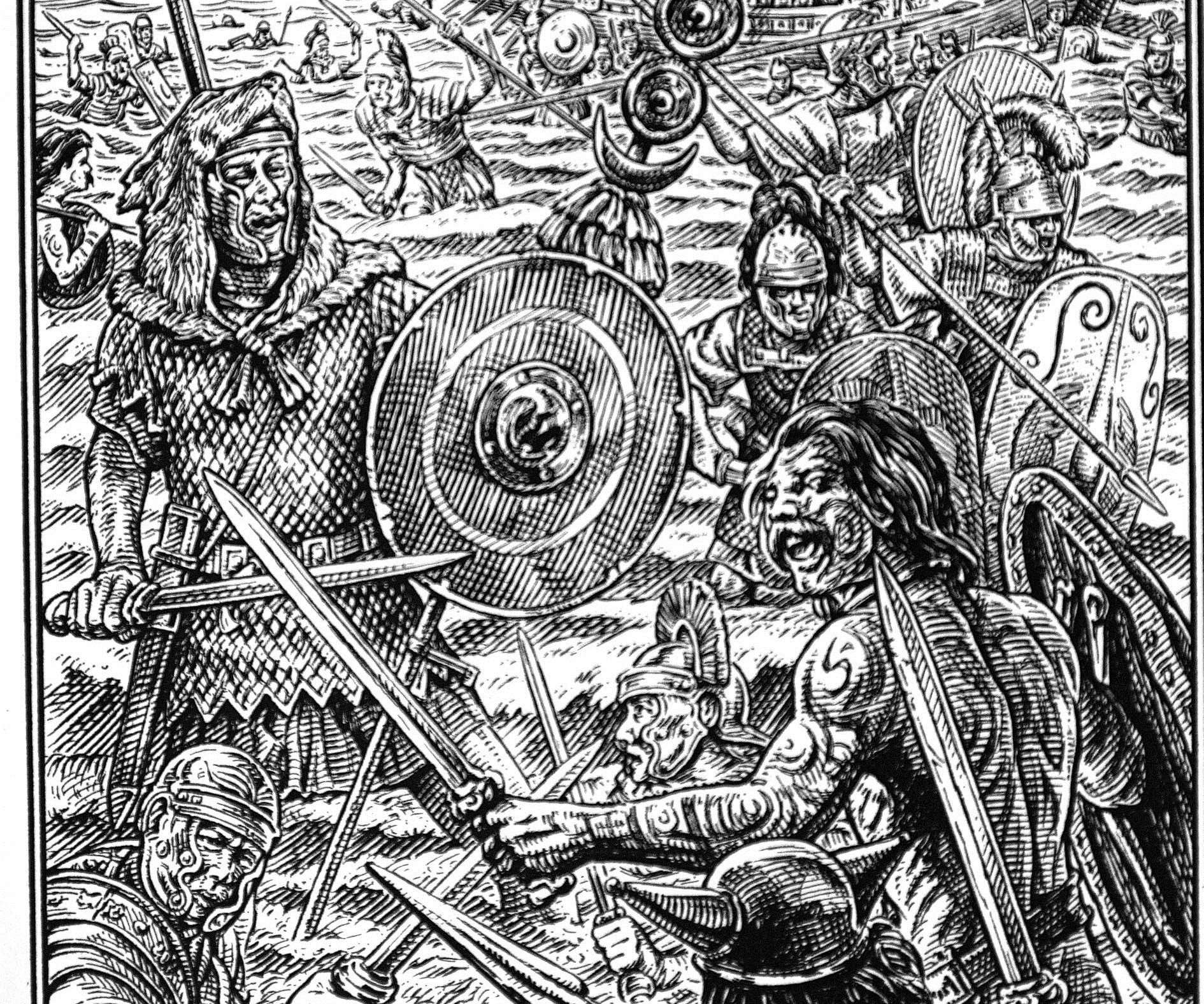 Deal artist David Hopkins gives his idea of the Roman invasion in 55BC