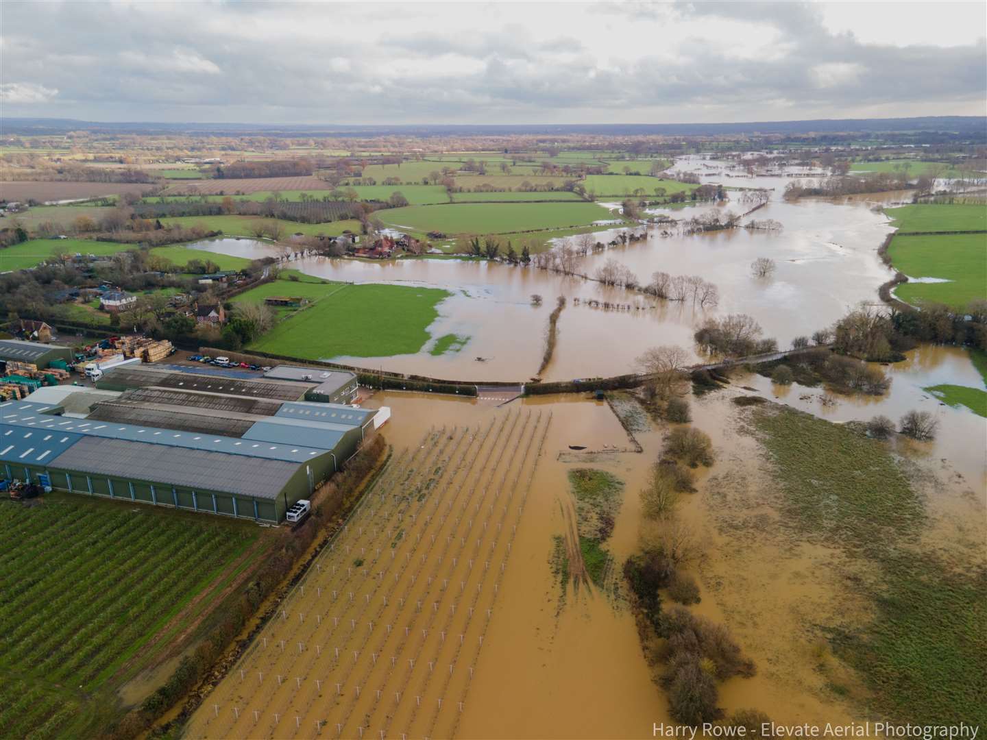 Flooding across the Maidstone area. Picture: Harry Rowe/Elevate Aerial Photography