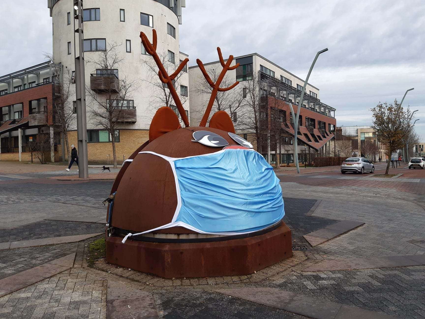 The Bolt roundabout was given a Covid-related Christmas makeover last year