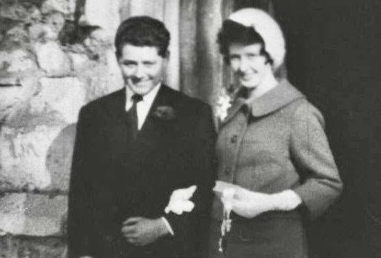 John and Valerie Pollitt on their wedding day in 1959, at Milton Church, Gravesend (7804748)