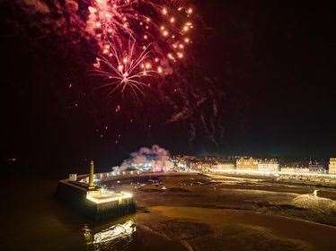 Huge firework display takes place in Margate for filming of Sam Mendes feature film. Picture: Alex Wilder (55687257)