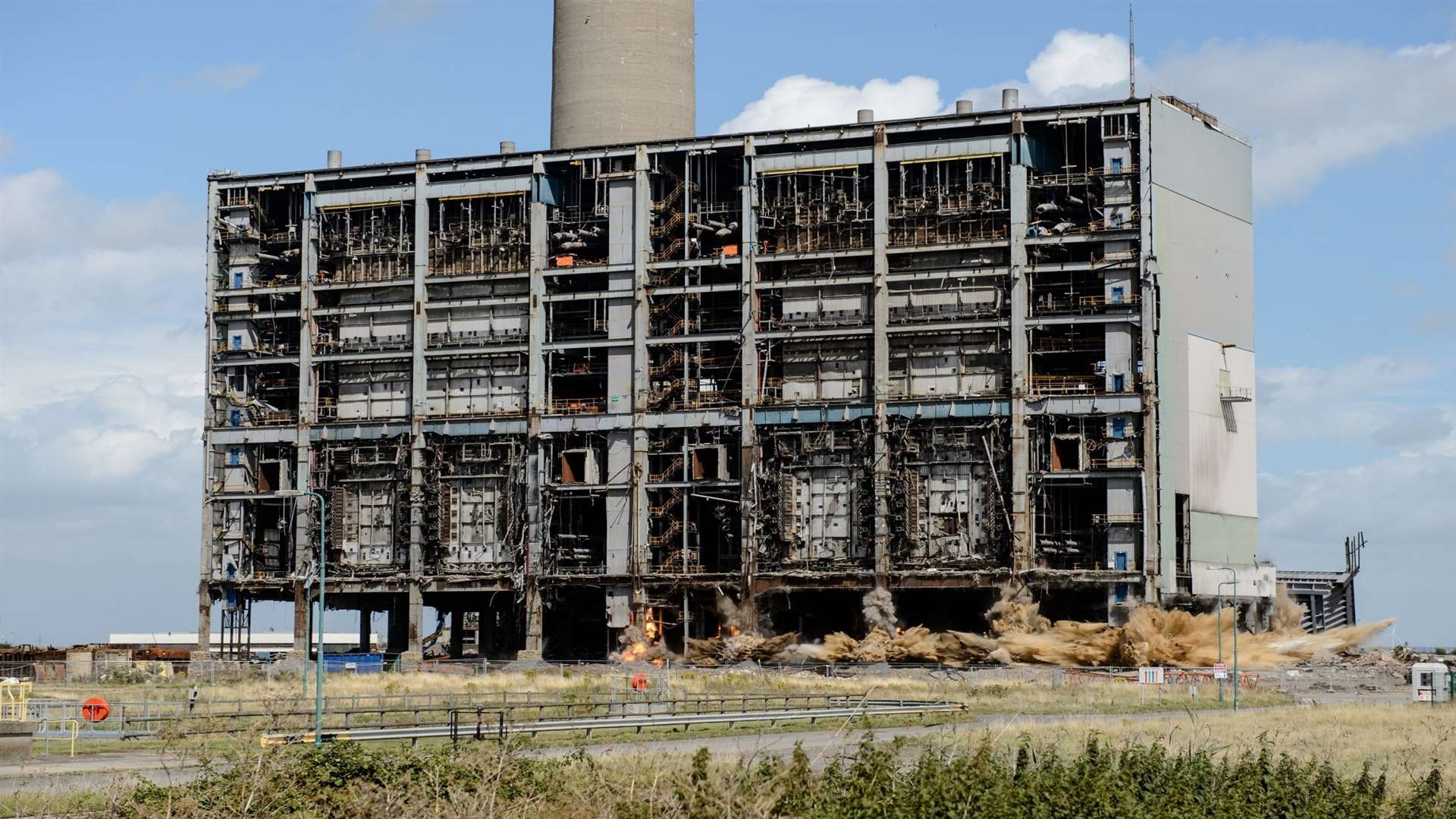 The demolition of the boiler houses at Kingsnorth power station in July, carried out by Brown and Mason