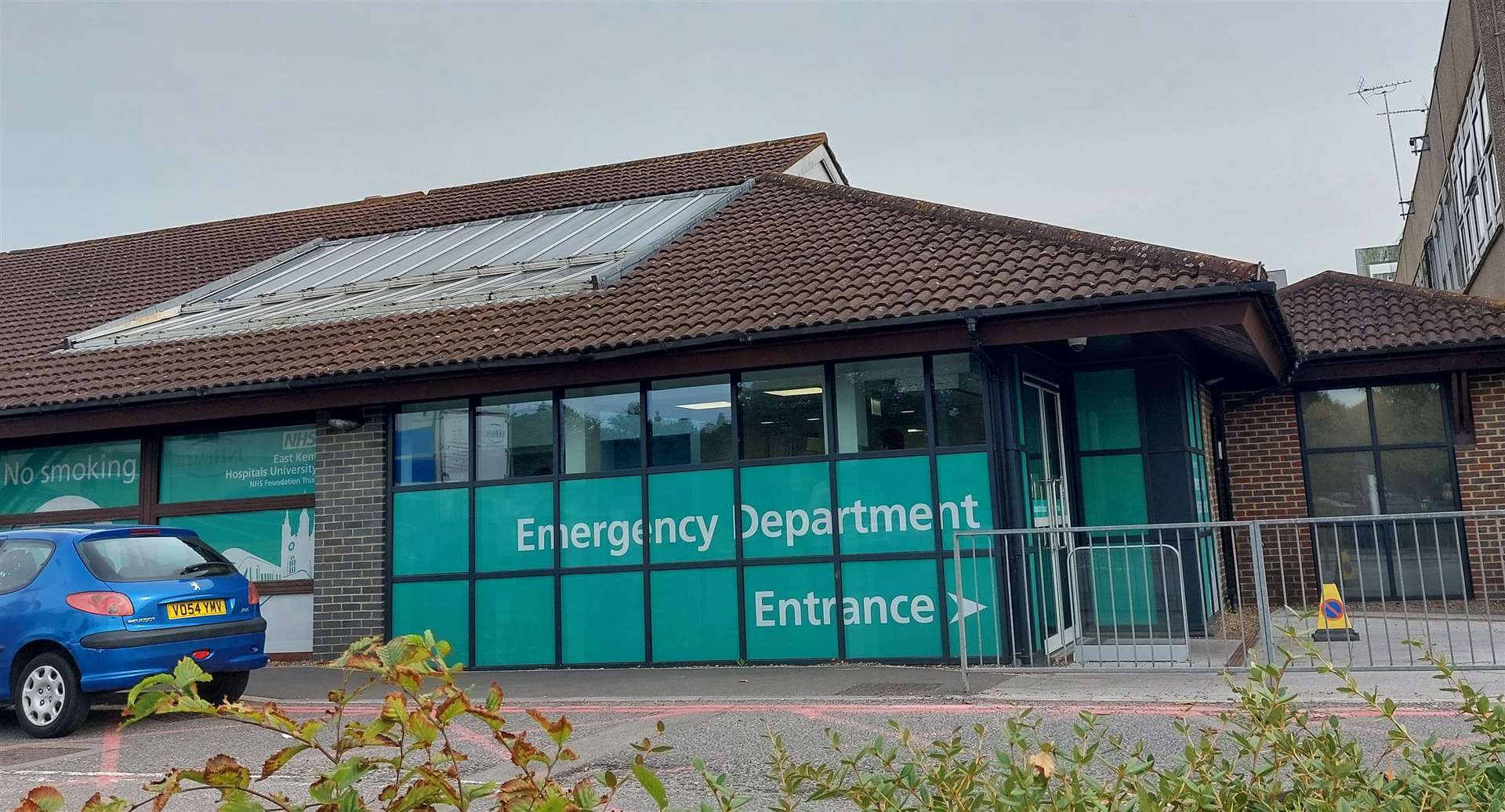 The new emergency department entrance at Ashford’s William Harvey Hospital