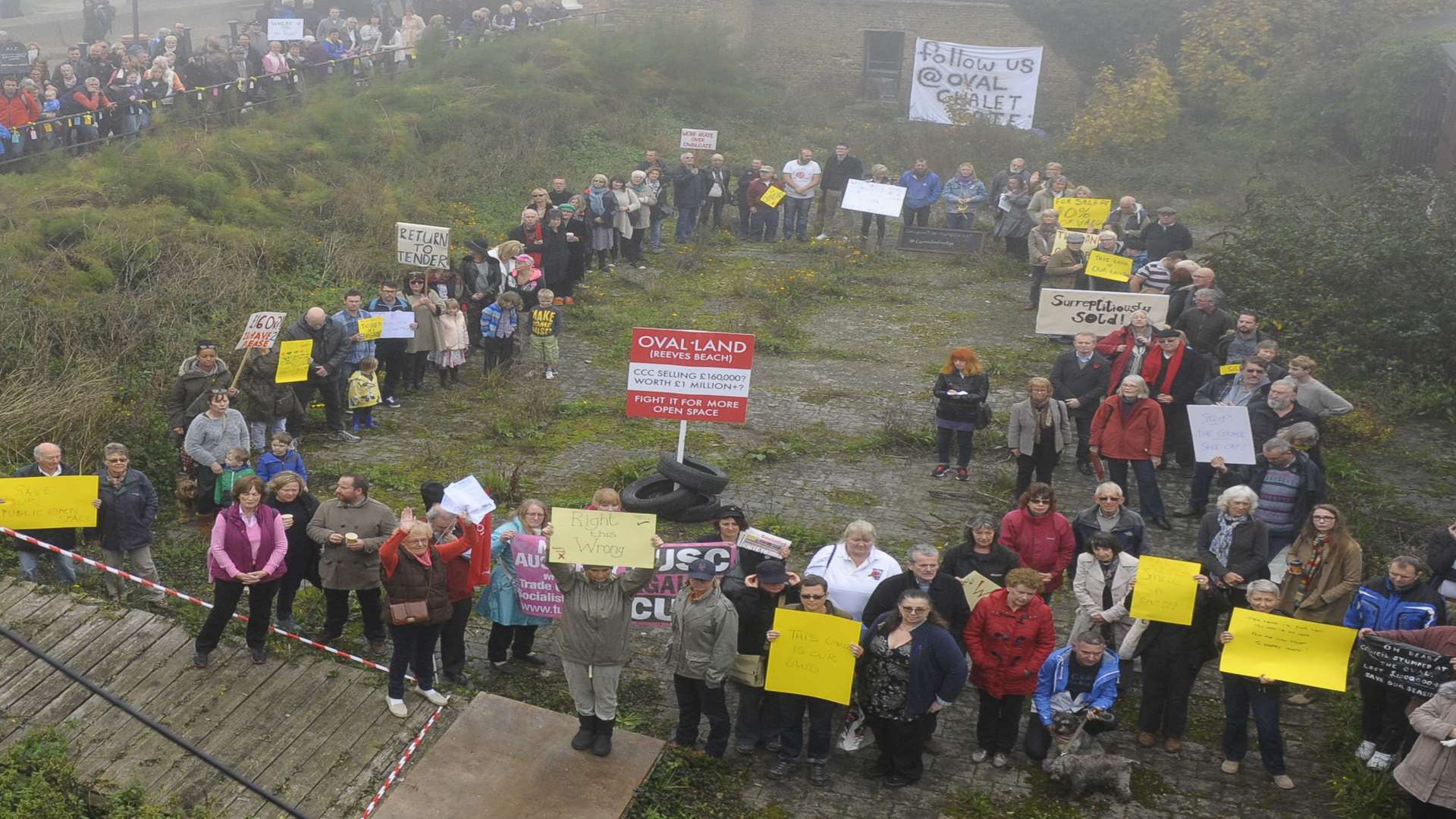 Campaigners at the Oval Chalet site in November last year