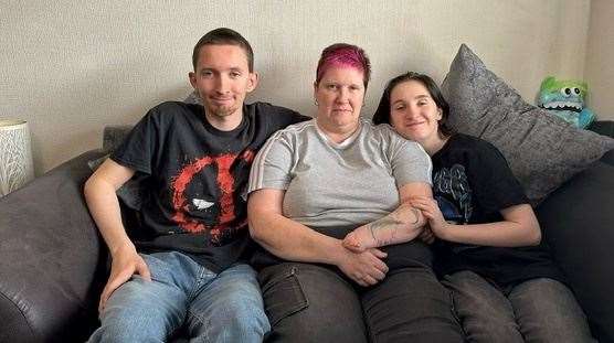Julie Norwood with her children Kieran, 24, and Rhea, 19
