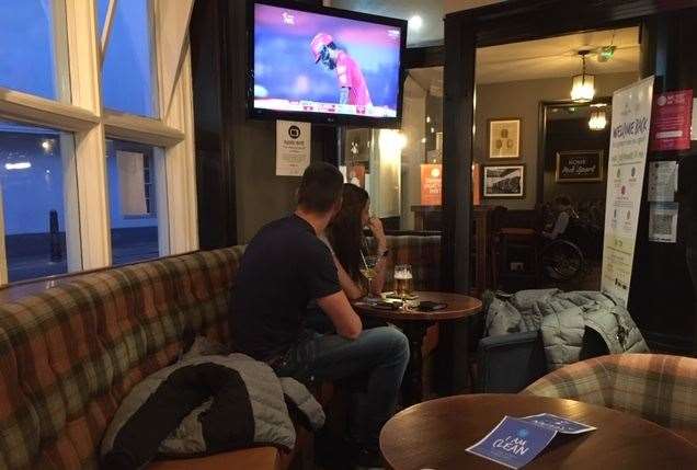 For a moment I thought someone was actually interested in the cricket until I realised this fellow was asking his young lady if she’d like another game of cards