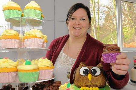 Kim Gould with her cakes.