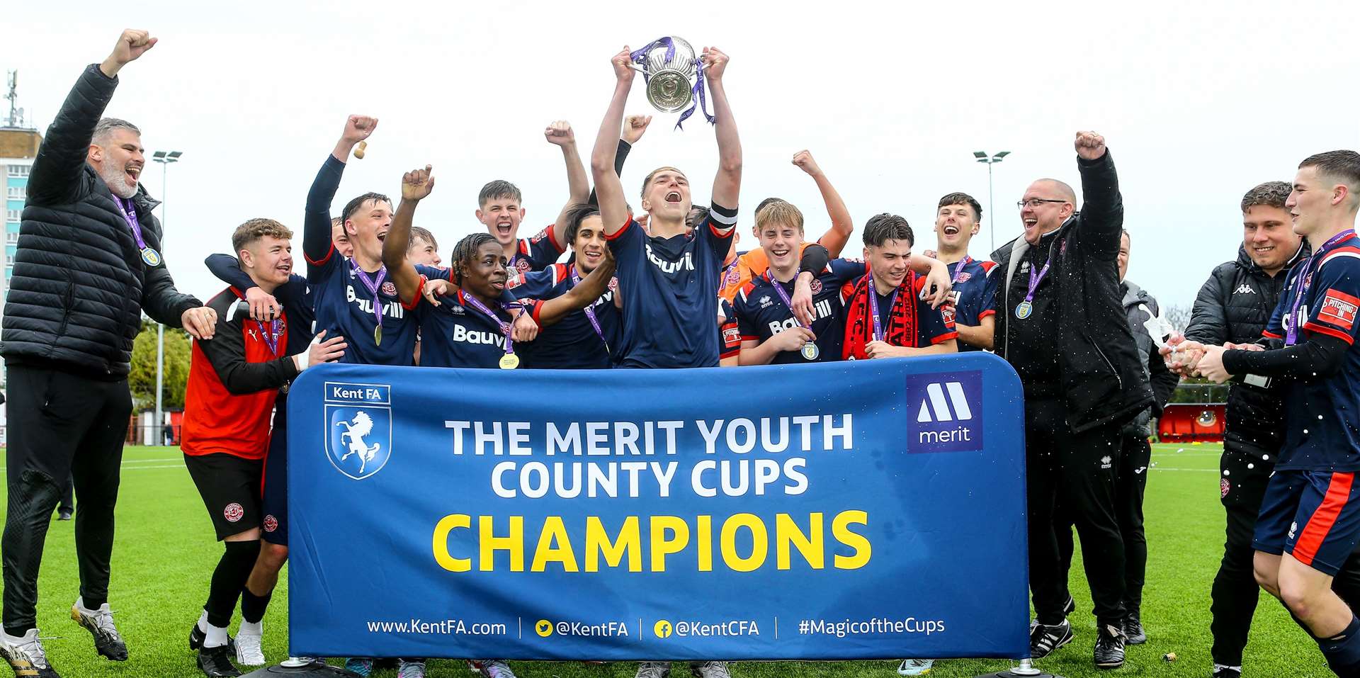 Kent Merit Under-18 Cup winners Chatham Town. Picture: Matt Bristow