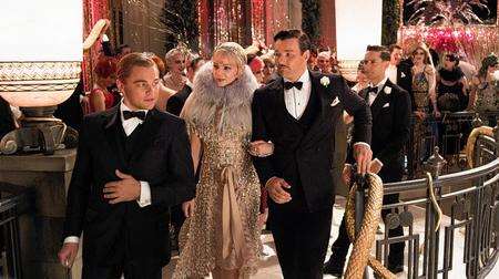 Leonardo DiCaprio as Jay Gatsby, Carey Mulligan as Daisy Buchanan and Joel Edgerton as Tom Buchanan in The Great Gatsby. Picture: Warner Bros. Pictures