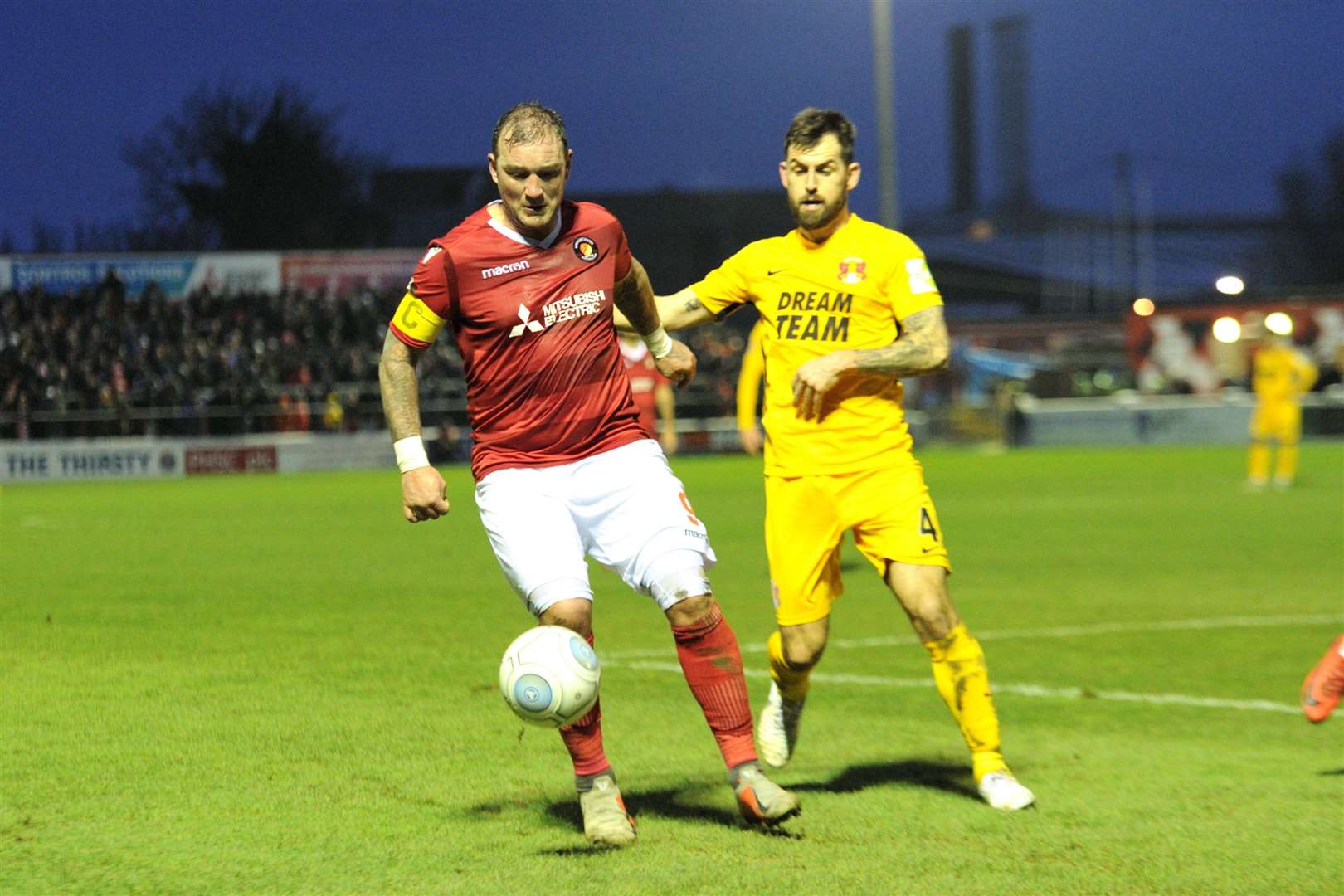 Alex Lawless keeps tabs on Danny Kedwell Picture: Simon Hildrew
