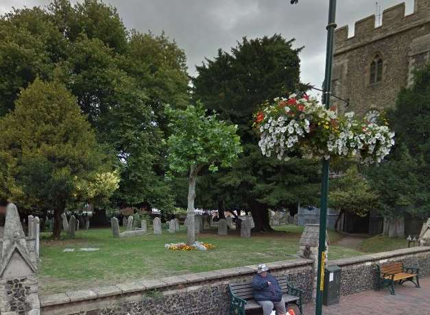 The rape happened in a Sittingbourne church yard. Picture: Google.
