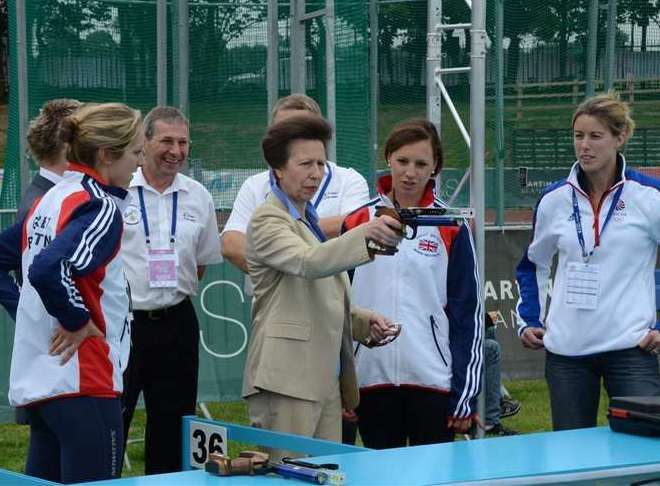 Princess Anne at Medway Park to officially open the Gillingham venue and start the five-day Modern Pentathlon European Championships. Photo credit: Mick Gell