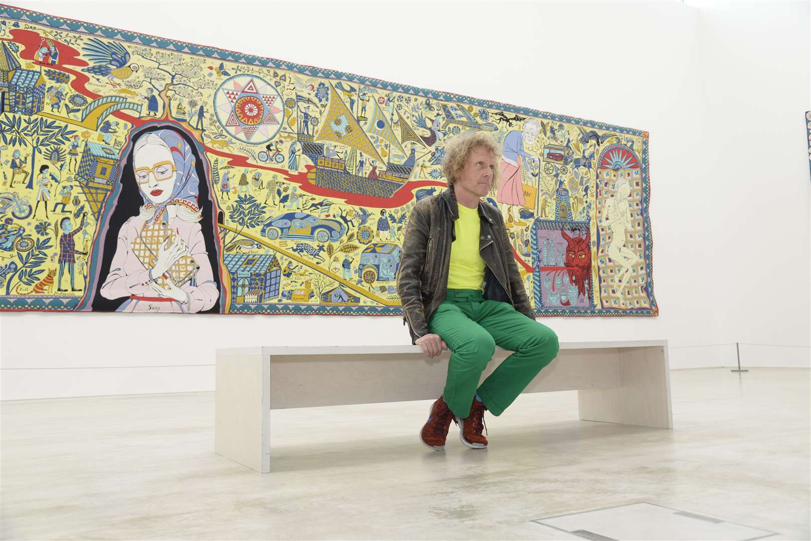 Grayson Perry, minus his frock, at the opening of an exhibition at the Turner in Margate in 2015