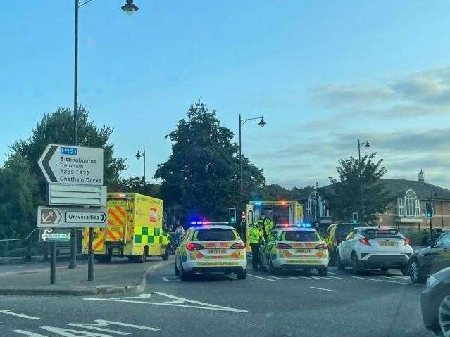 Police and paramedics have been called to an incident on the Pier Road and Maritime Way roundabout near the Medway Tunnel in Chatham (50593414)