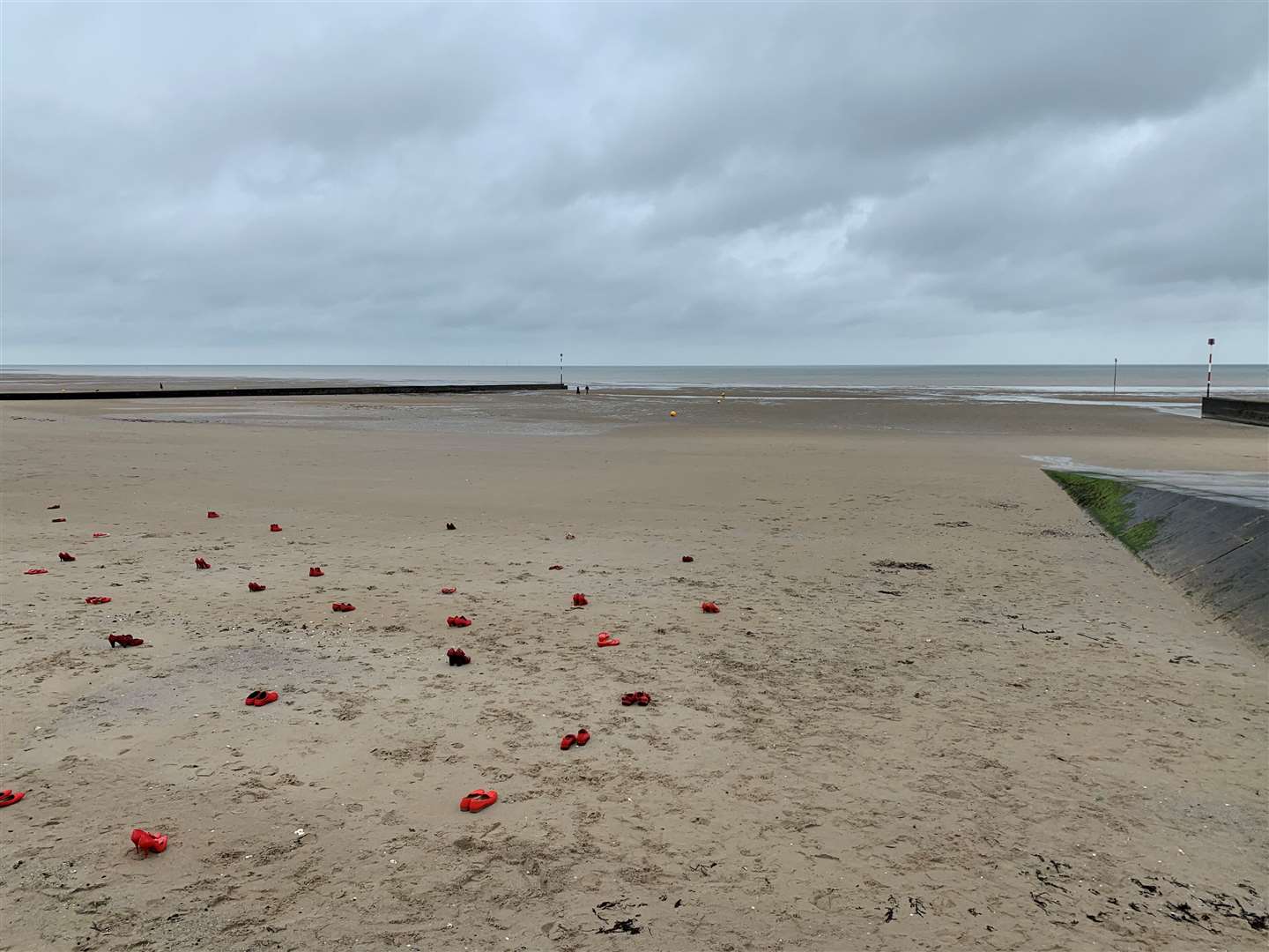 98 pairs of red shoes were put out in Birchington on what would have been Claire Knights' birthday.