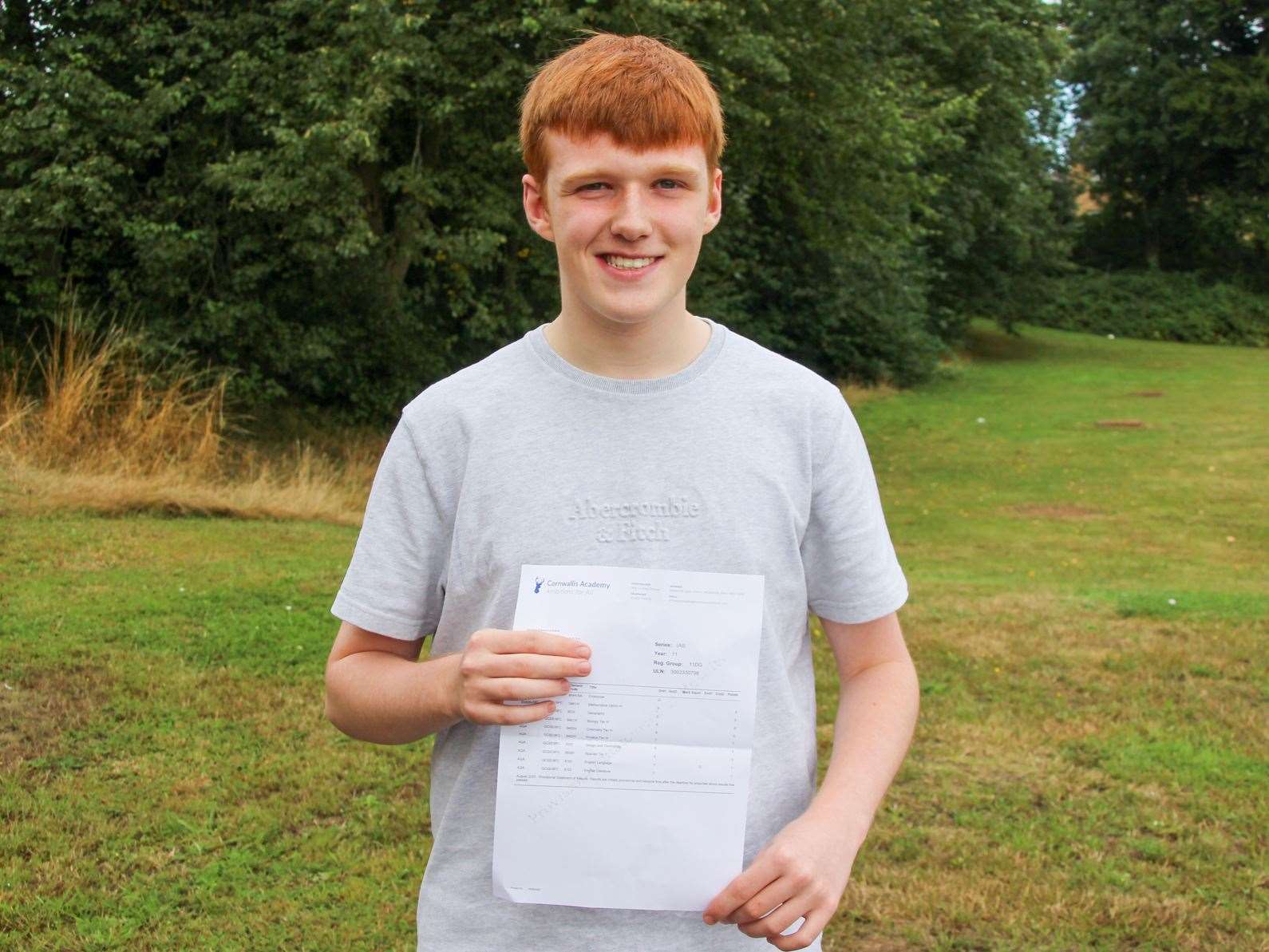 Cornwallis Academy pupil Luke Elston secured two 9s, one 8, three 7s, one 6 and one 5
