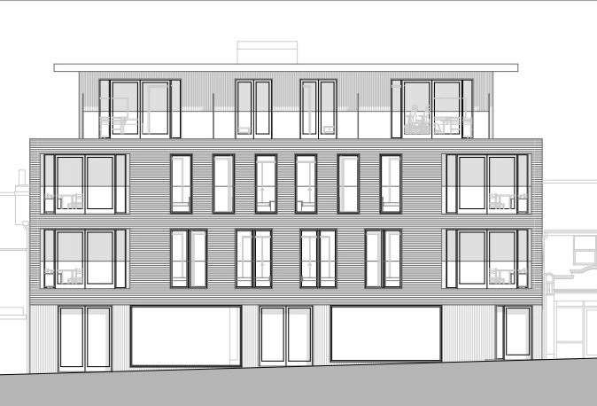 The plans for the new building from the view of Canterbury Street. Picture: Brouard Architects