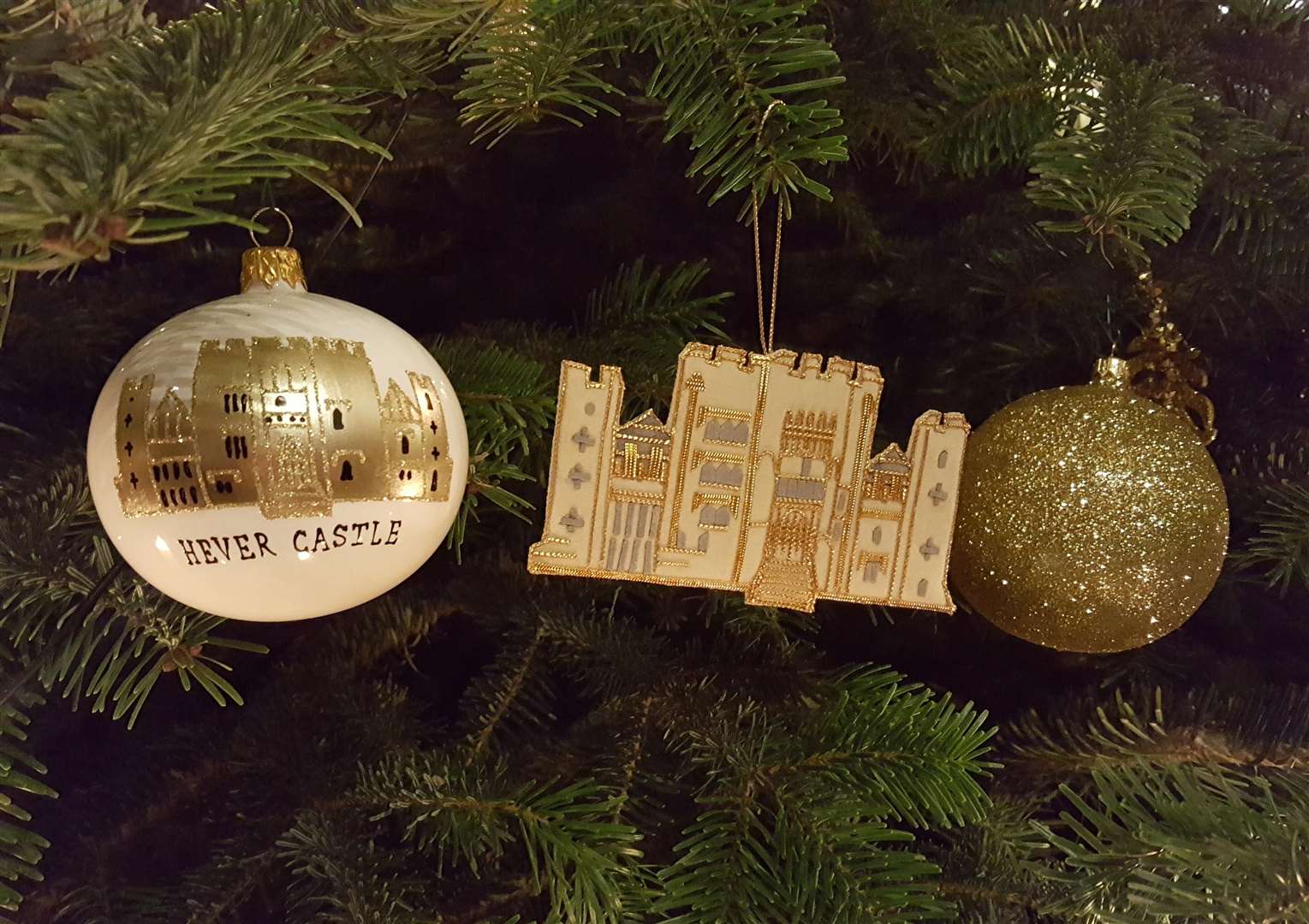 Hever Castle at Christmas involves many Christmas trees