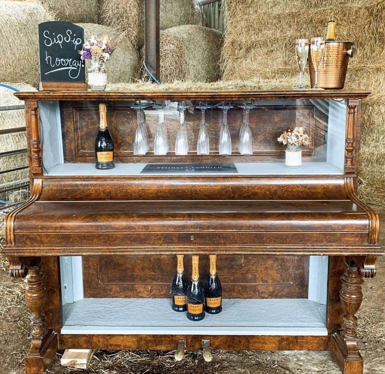 The Thirsty Farrier piano bar, made by Jon