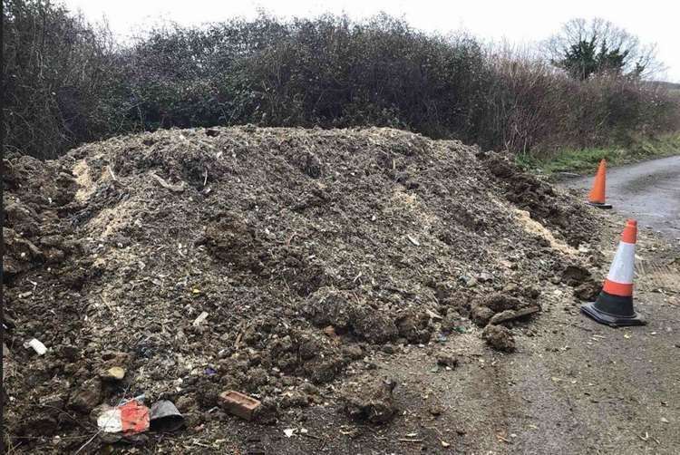 A large amount of rubbish was found dumped in School Lane near Dartford on February 20. Picture: KCC Highways