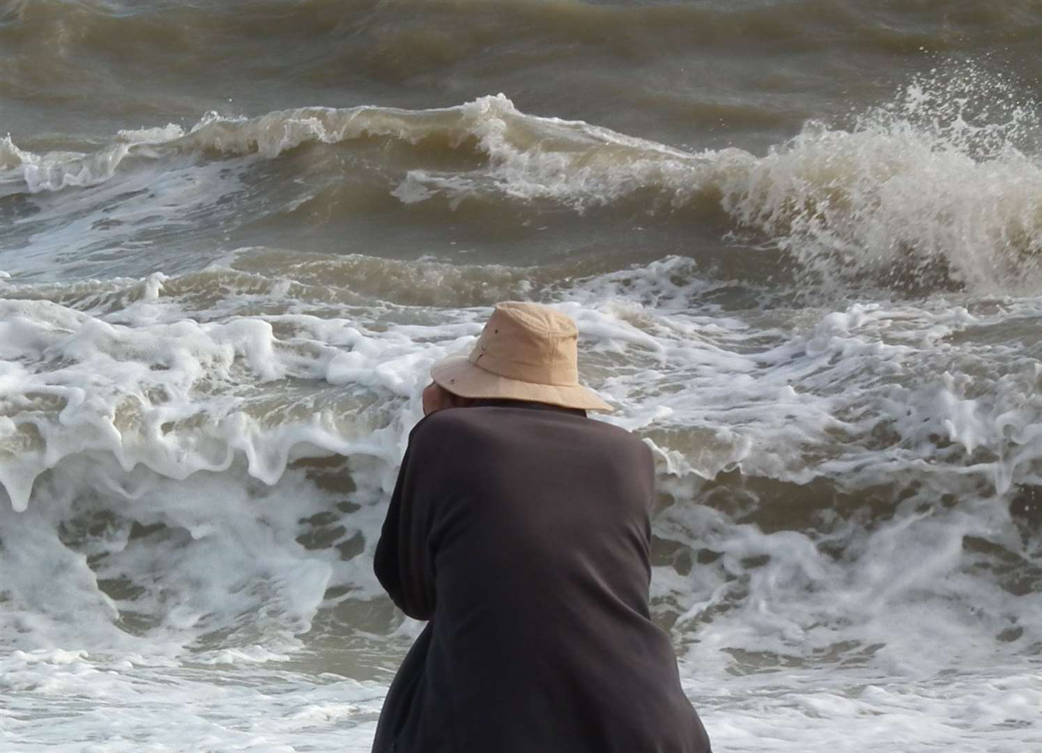 His wife said Harold really liked this picture of the stormy sea because it shows him right in the middle of the action