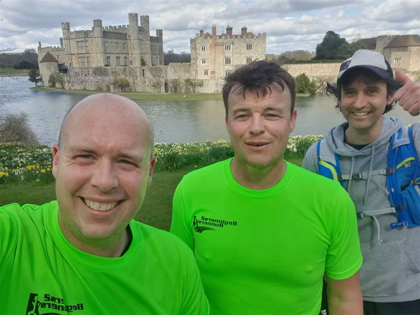 Steve Grantham and fellow runners at Leeds Castle