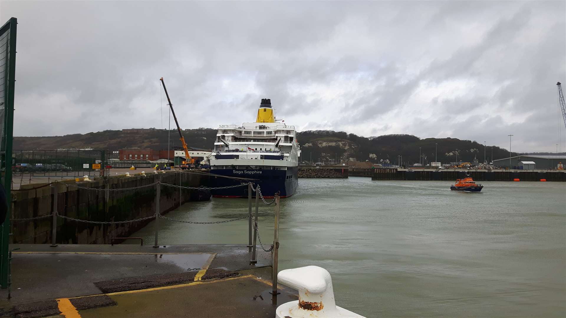 The Saga Saphire docked at Dover after coronavirus forced the company to suspend its cruises