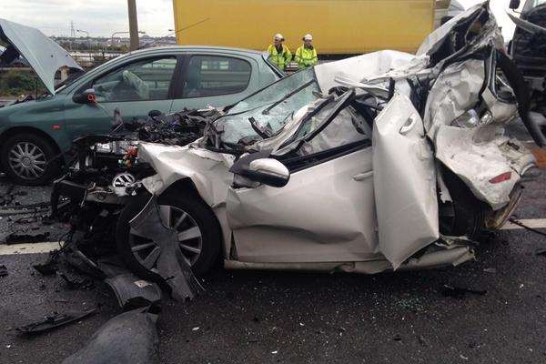 This VW golf was caught up in the M25 pile-up