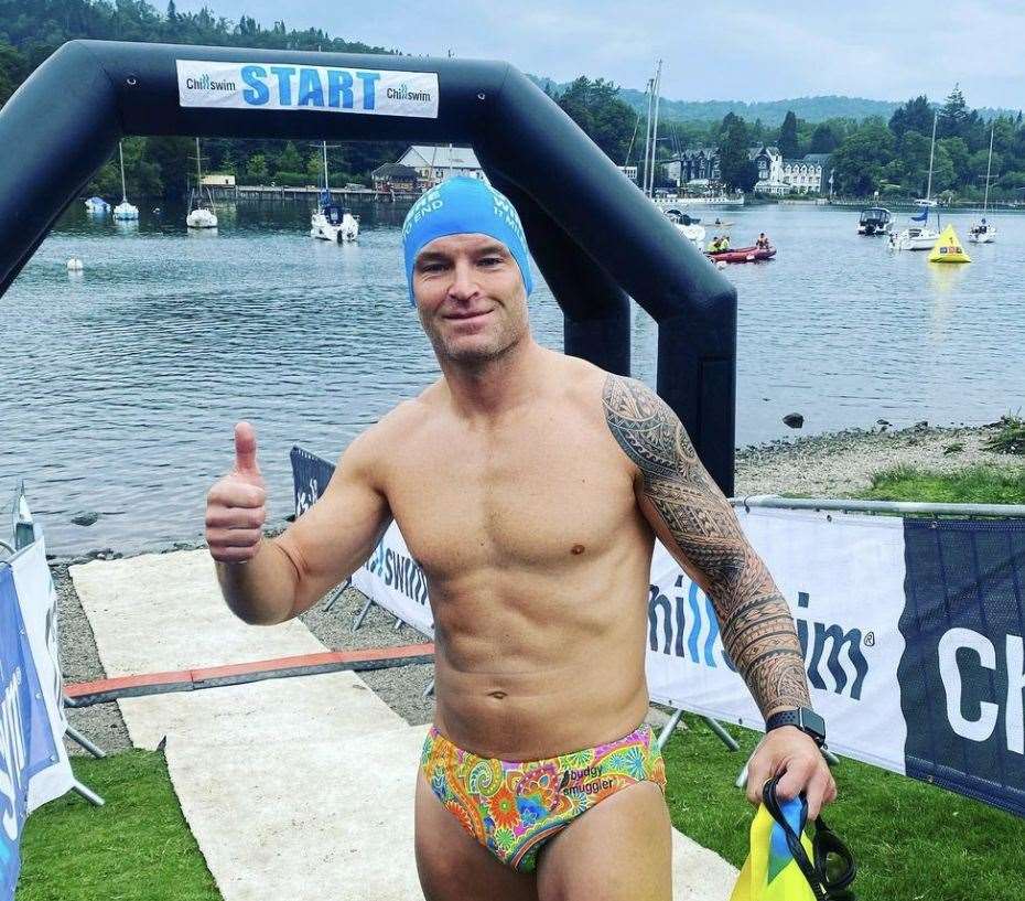 Iain Hughes hoped to raised £21,000 through the swim. Picture: Iain Hughes/Instagram