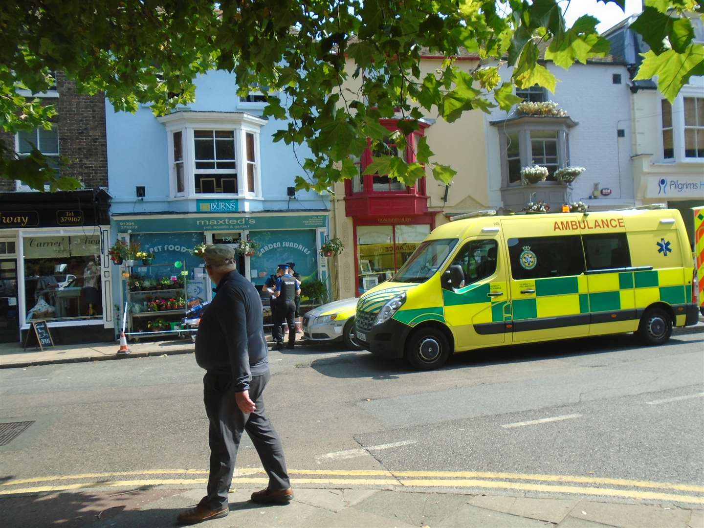Police and ambulance in Deal High Street