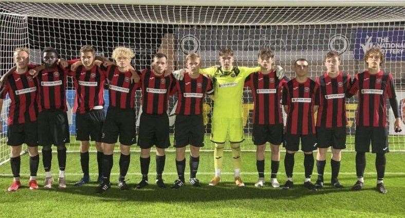 Erith Town's under-18s ahead of their impressive 3-0 FA Youth Cup victory at Boreham Wood