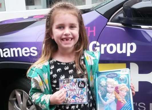 Amy returned to show the kmfm team what she had purchased
