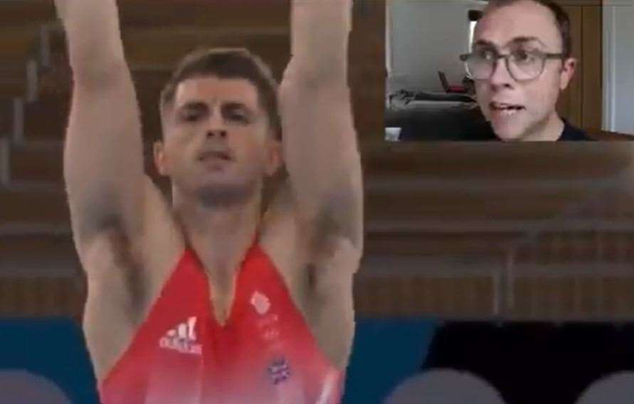 Kent comic Joe Tracini offers his alternative commentary to Team GB star Max Whitlock's routine in Tokyo which has now been viewed more than 3.5 million times including by the man himself. Picture: Joe Tracini/Twitter