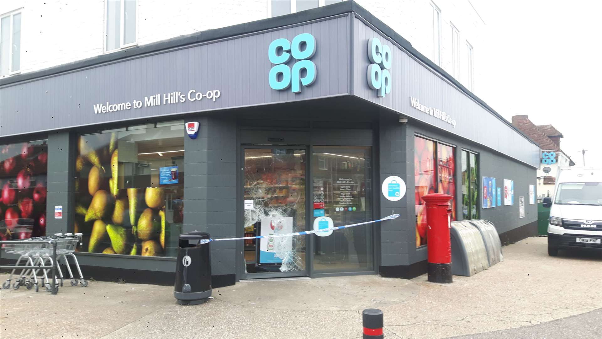 Police tape prevents customers entering the Co-op in Beauchamp Avenue, Deal