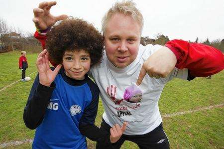 Max Graham, a young footballer with Northfleet Eagles, will have his Afro cut off in aid of the Stacey Mowle appeal.