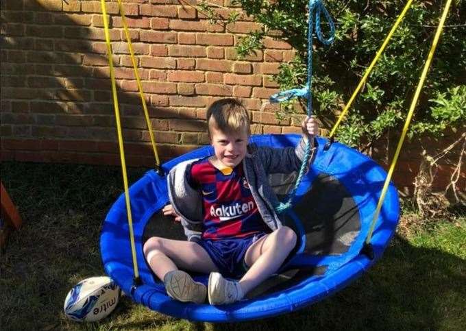 Noah Rayfield is doing laps of his garden to raise money for the Wildwood Trust