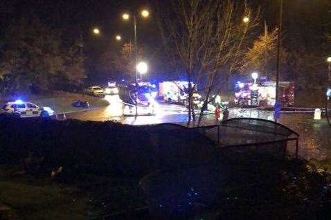 Emergency services attend a crash in North Dane Way, Lordswood. Picture: Dan Gomar